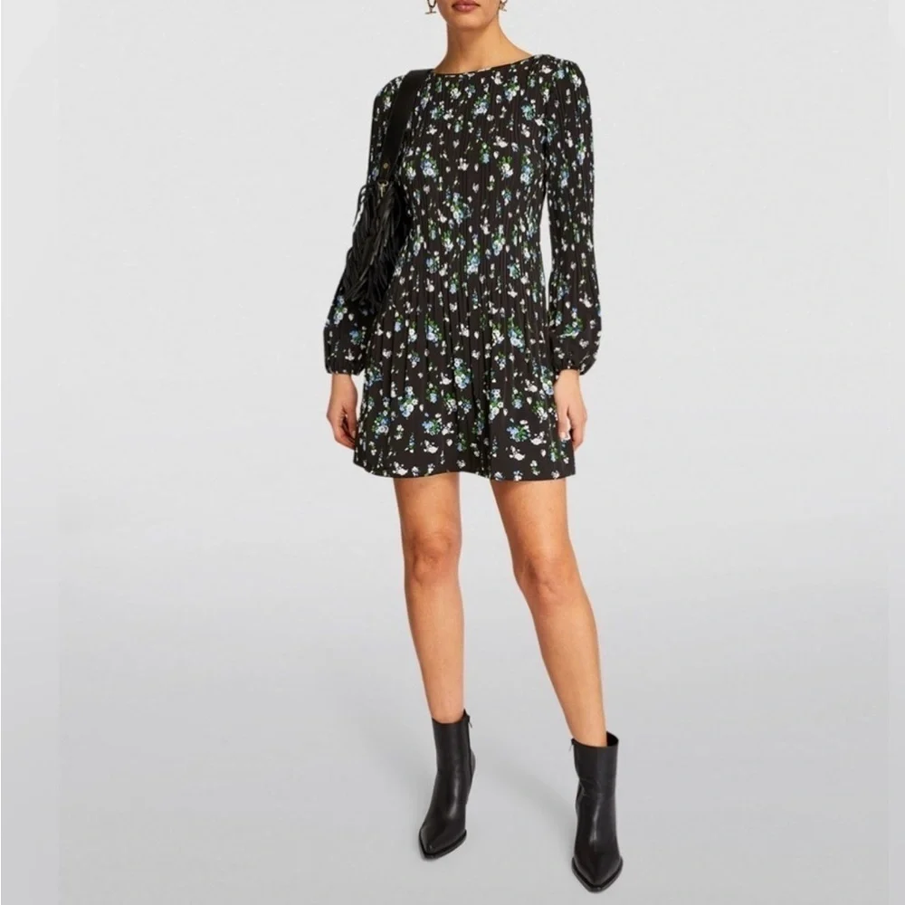 MAJE Rockineta Floral-Print Mini Dress